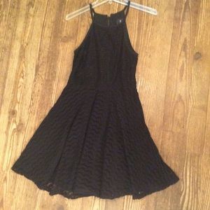 Minkpink black lace skater dress LBD EUC